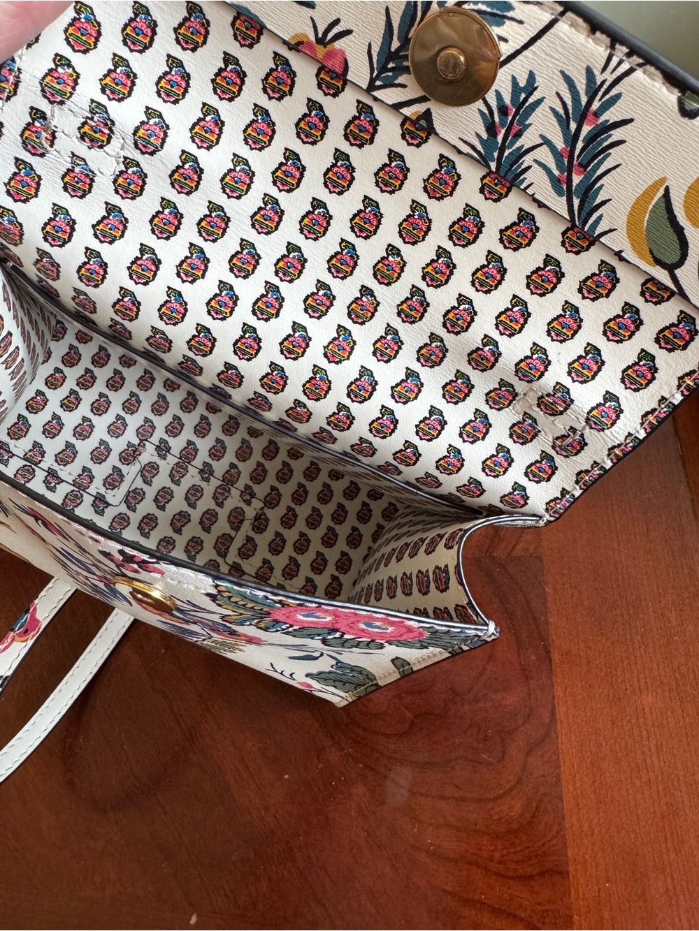 Tory Burch White Floral Mini Satchel with Dustbag - Picture 6 of 9